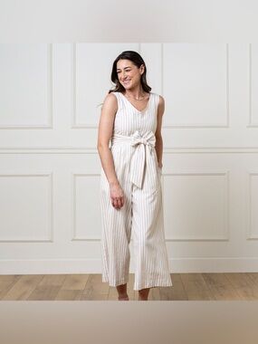 Hope & Henry Tie-Waist Wide Leg Jumpsuit